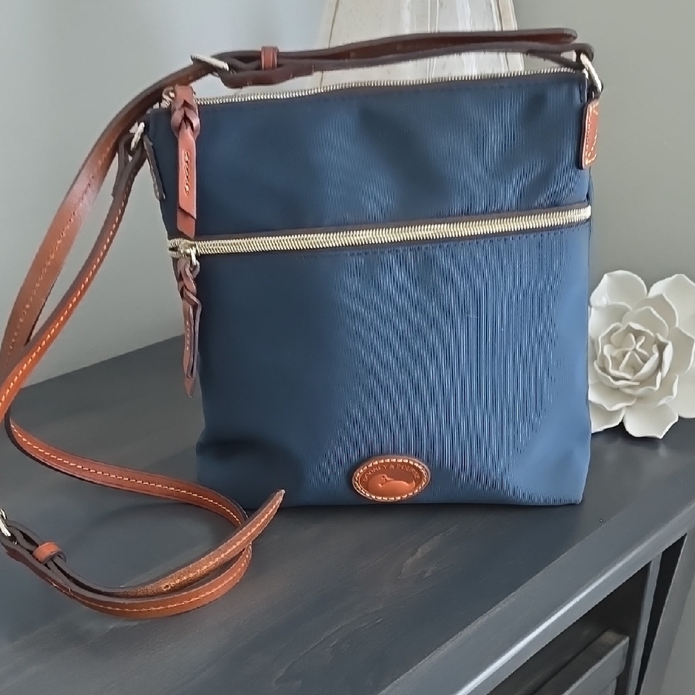 Dooney & Bourke Blue and Brown Crossbody Bag